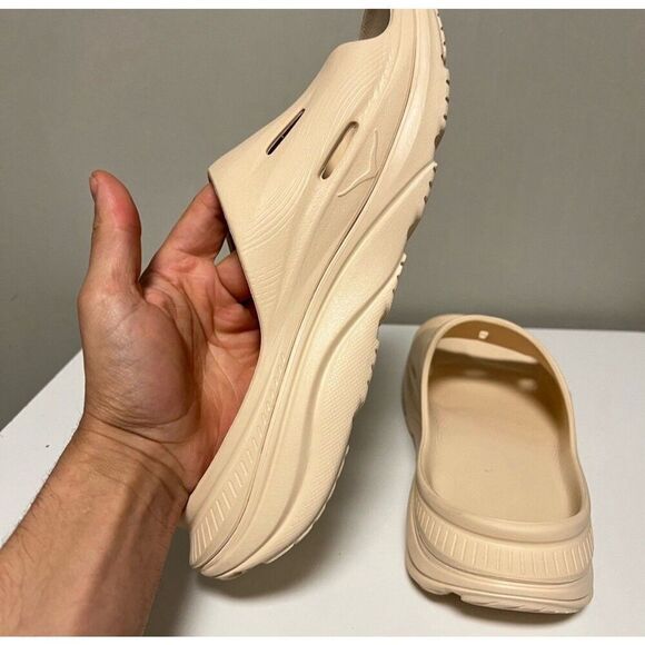 Hoka One One Ora Recovery Slide 3 Men's Sz 8 Vanilla Cream Sandals Women’s Sz 10 - Picture 11 of 11